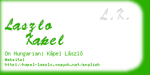 laszlo kapel business card