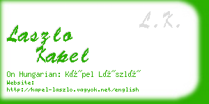 laszlo kapel business card